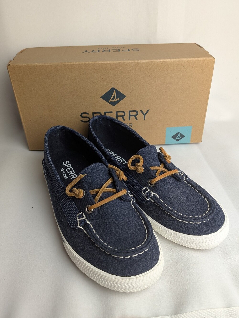 SPERRY Quest Rhythm Women Flat Shoes Size 6 Navy Blue Slip On Comfy